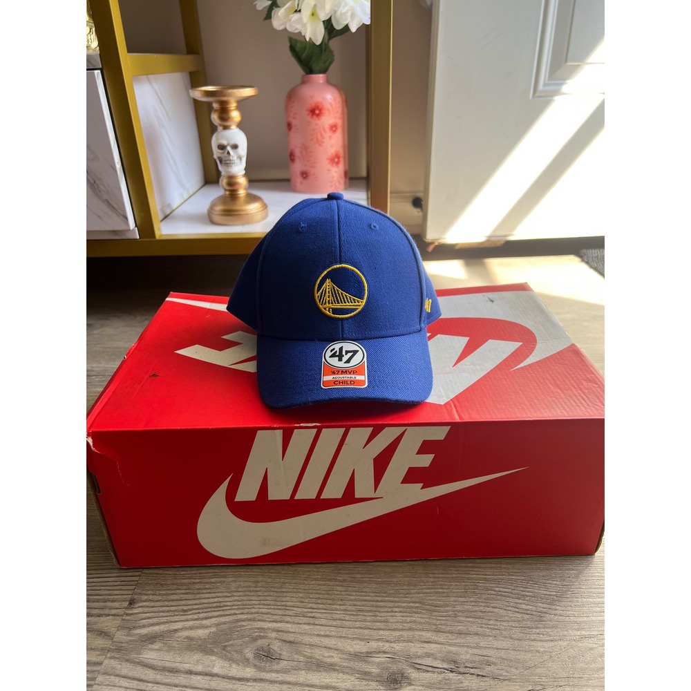 NWT '47 Brand Youth Golden State Warriors Royal Blue Adjustable Hat